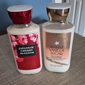 Bath & Body Works Japanese Cherry Blossom & Warm Vanilla Sugar Moisturizer Set